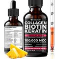 WELVIUM Liquid Biotin + Collagen Complex with Keratin, Hyaluronic Acid, Zinc & Vitamins for Hair Growth, Skin & Stronger Nails